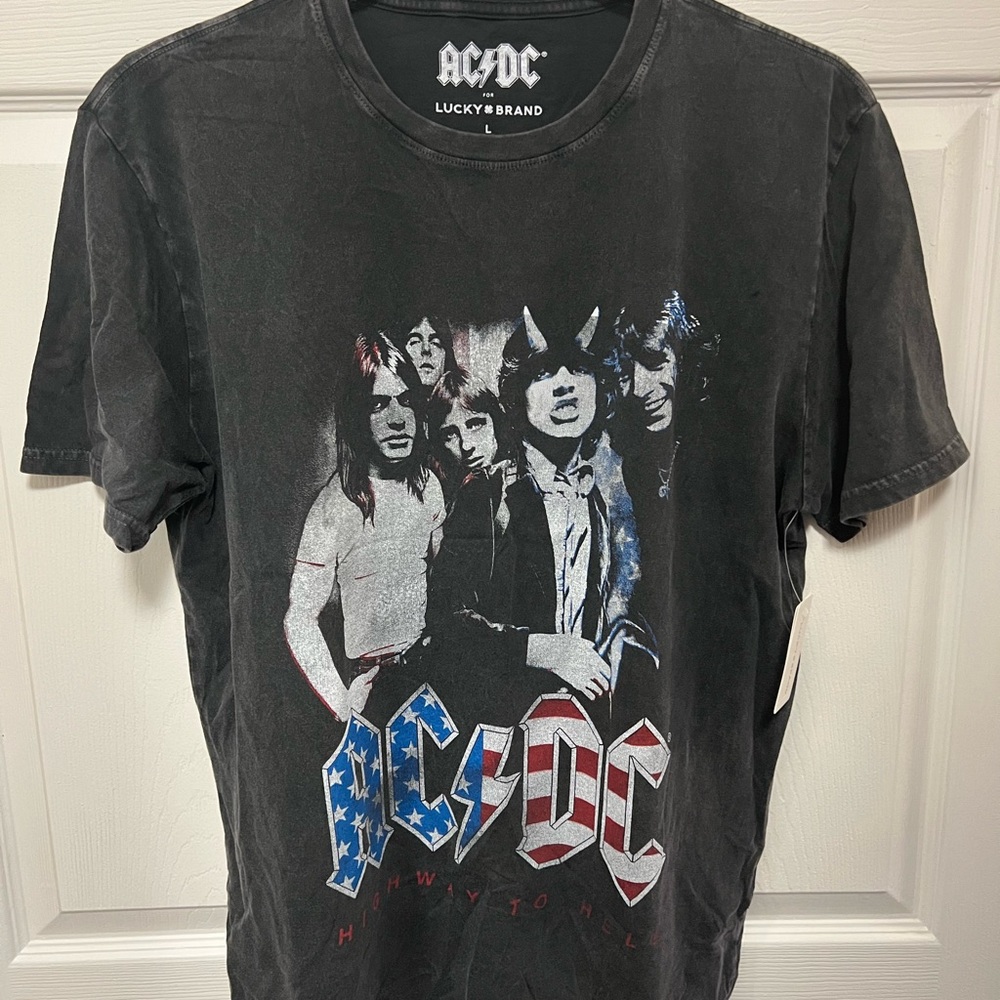Lucky Brand Black AC⚡️DC Black T-Shirt | Size LG